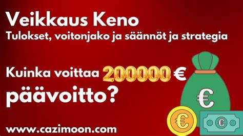 tarkista viralliset keno tulokset veikkaus.